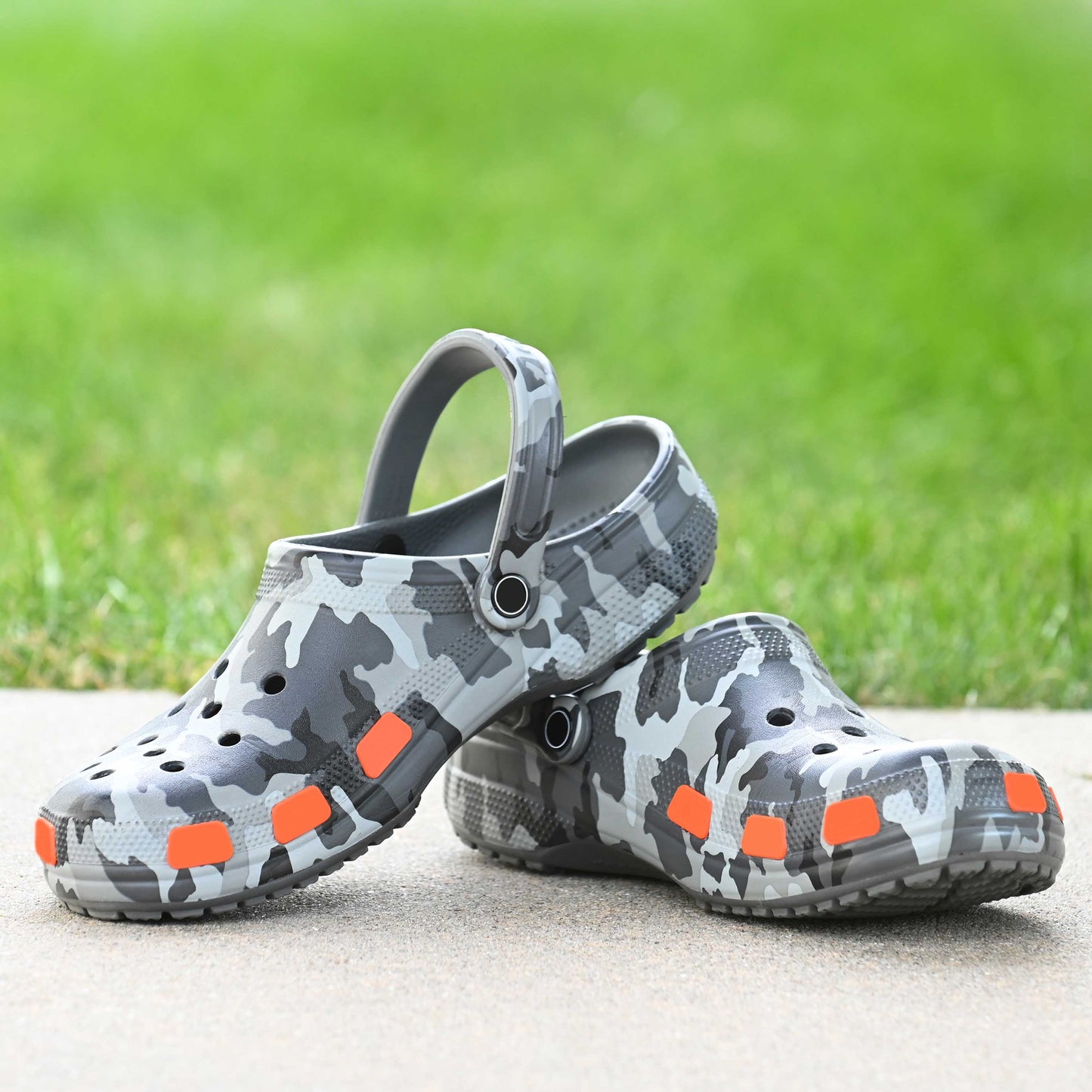 SHUTTERZ (ORANGE) 14 Pack  Colored Shoe Charms Compatible with Classic Crocs, Crush Crocs, and All Terrain Crocs