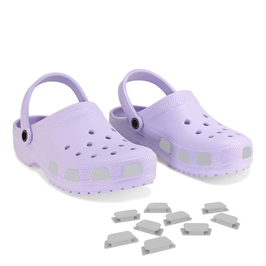 SHUTTERZ (GREY) 14 Pack  Colored Shoe Charms Compatible with Classic Crocs, Crush Crocs, and All Terrain Crocs