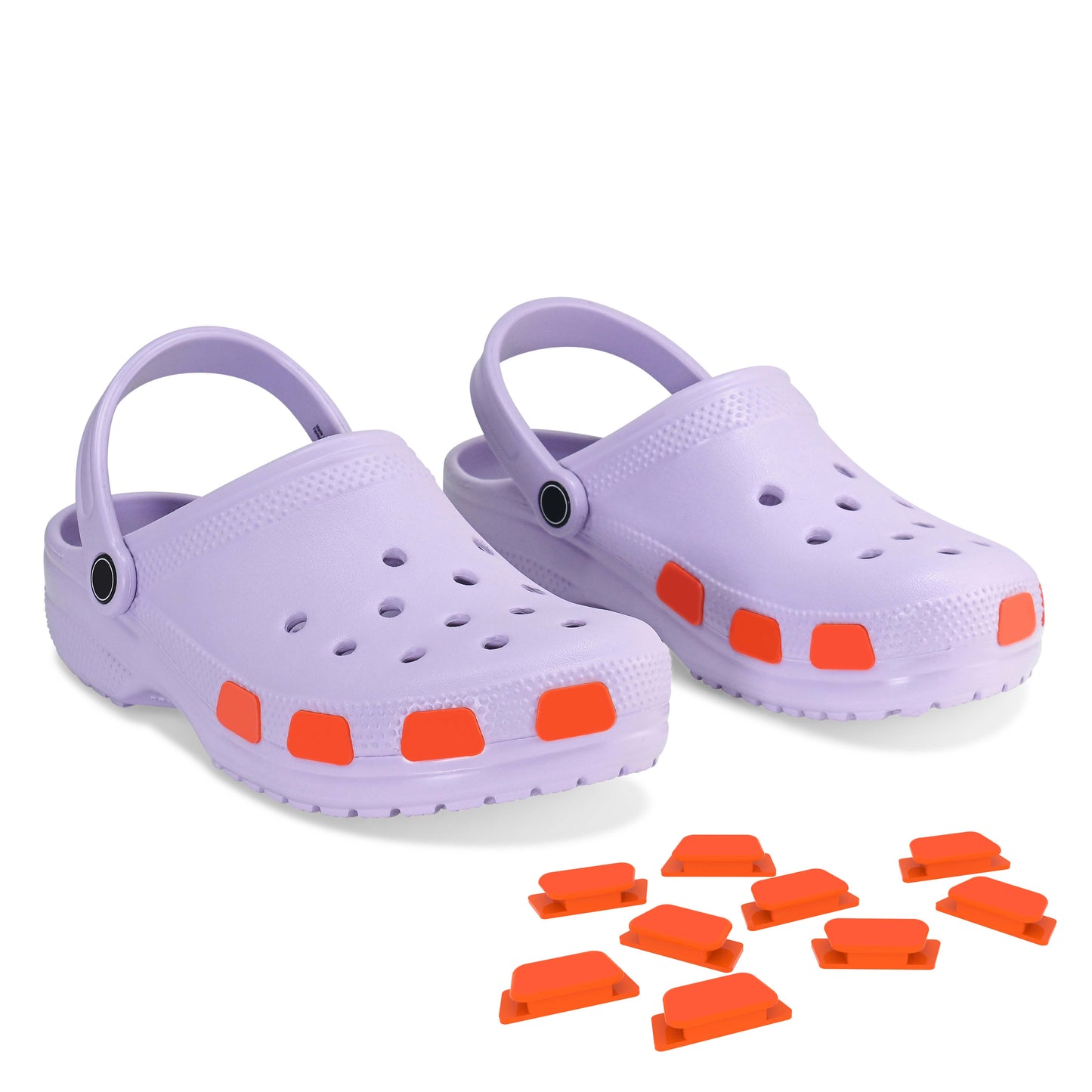 SHUTTERZ (ORANGE) 14 Pack  Colored Shoe Charms Compatible with Classic Crocs, Crush Crocs, and All Terrain Crocs