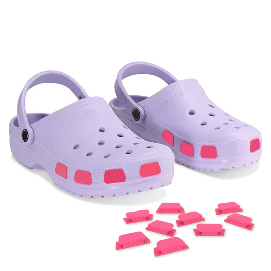 SHUTTERZ (PINK) 14 Pack  Colored Shoe Charms Compatible with Classic Crocs, Crush Crocs, and All Terrain Crocs