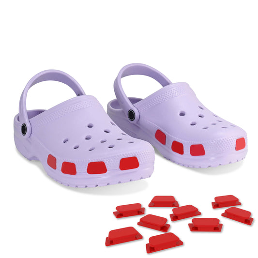 SHUTTERZ (RED) 14 Pack  Colored Shoe Charms Compatible with Classic Crocs, Crush Crocs, and All Terrain Crocs