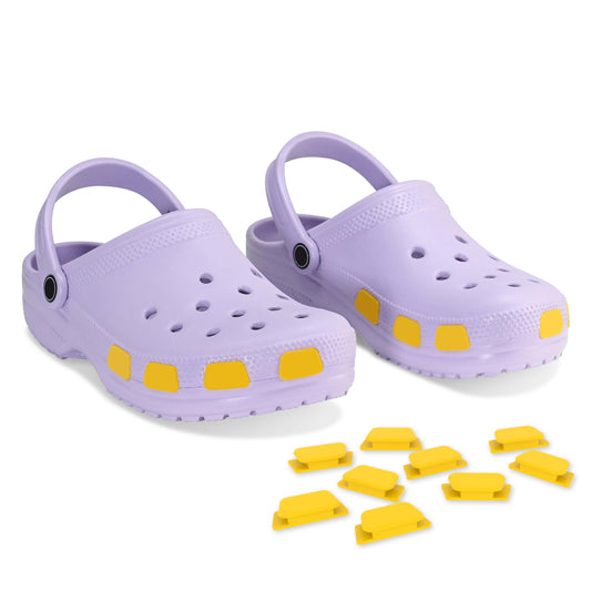 SHUTTERZ (YELLOW) 14 Pack  Colored Shoe Charms Compatible with Classic Crocs, Crush Crocs, and All Terrain Crocs